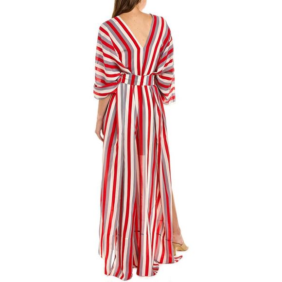 Oscar De La Renta Womens Silk Caftan, Red - Picture 2 of 3